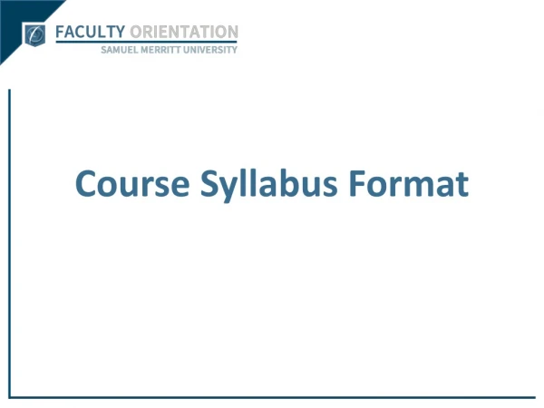 Course Syllabus Format