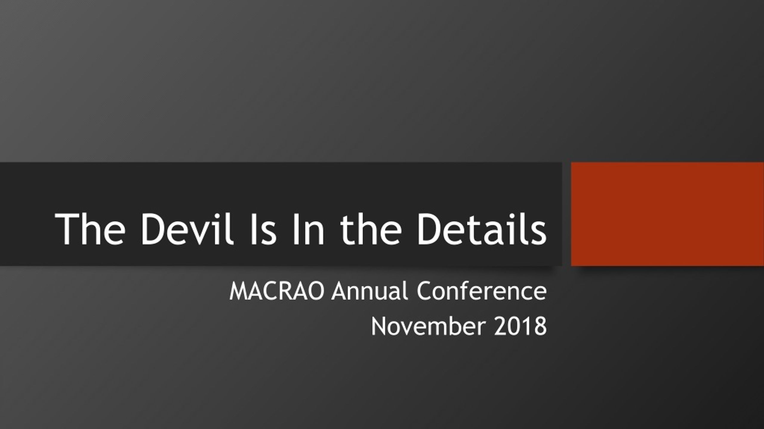 PPT - The Devil Is In the Details PowerPoint Presentation, free ...