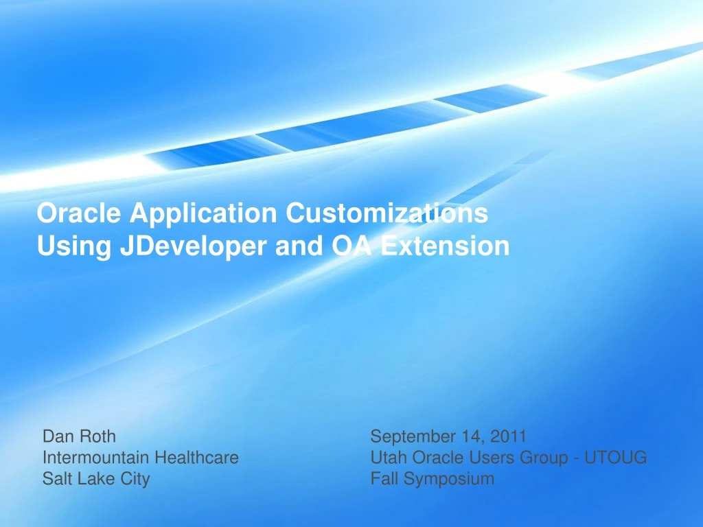oracle application customizations using jdeveloper and oa extension