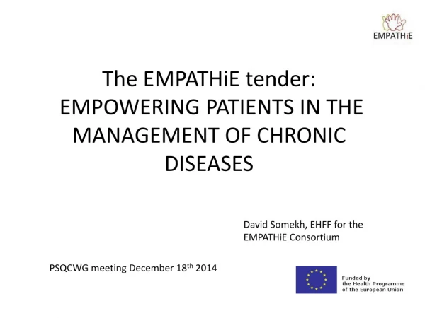 T he EMPATHiE tender: EMPOWERING PATIENTS IN THE MANAGEMENT OF CHRONIC DISEASES
