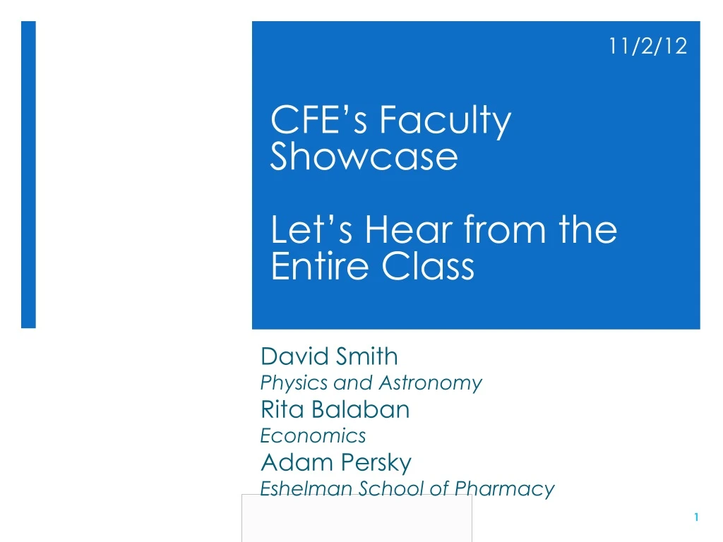 cfe s faculty showcase let s hear from the entire