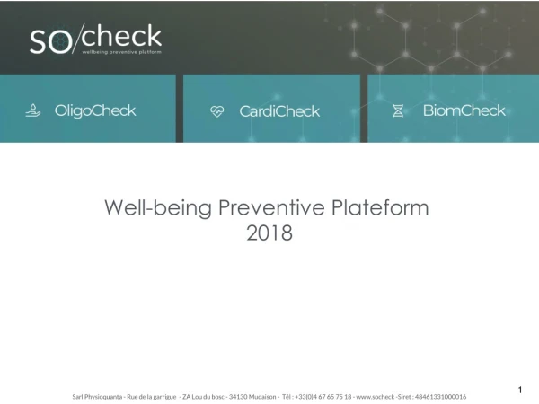Well-being Preventive Plateform 2018