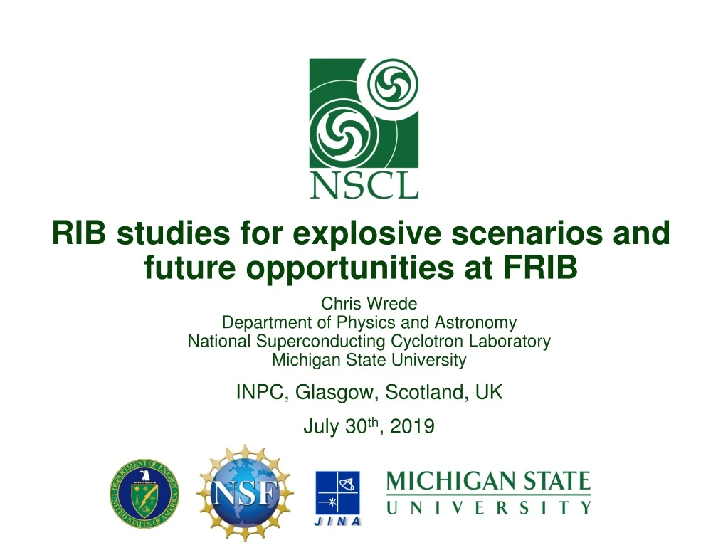 rib studies for explosive scenarios and future opportunities at frib