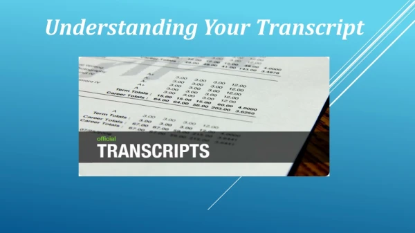 Understanding Your Transcript