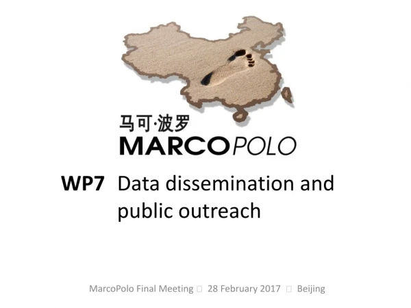 WP7 	Data dissemination and public outreach