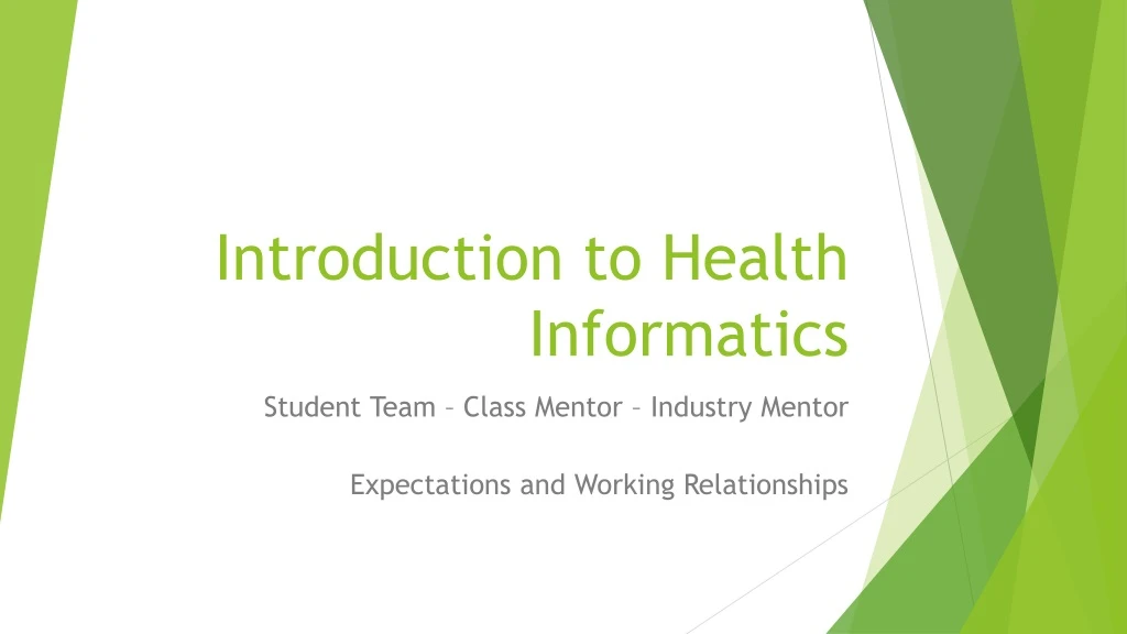 introduction to health informatics