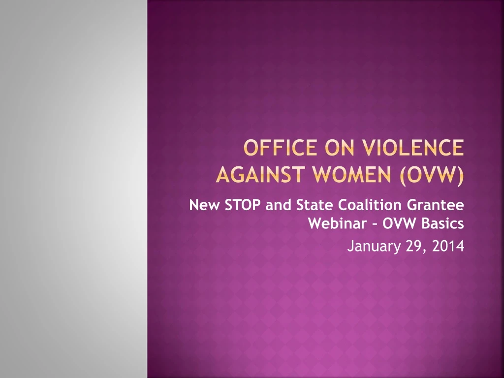 office on violence against women ovw