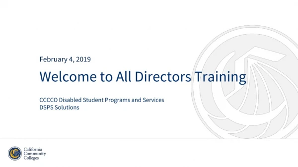 Welcome to All Directors Training
