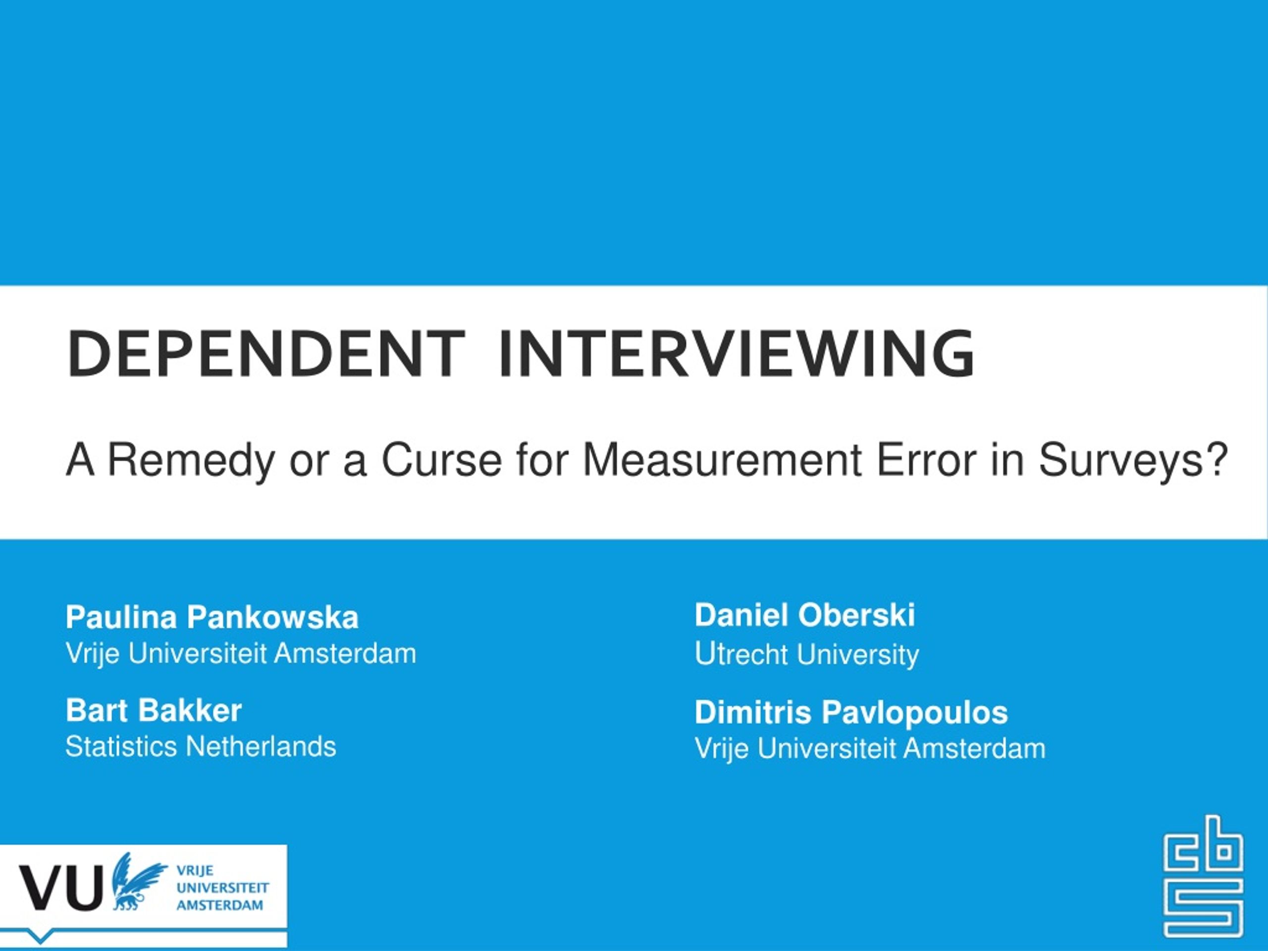 Dependent Interviewing - slide 1