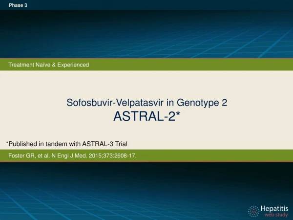 Sofosbuvir-Velpatasvir in Genotype 2 ASTRAL-2*