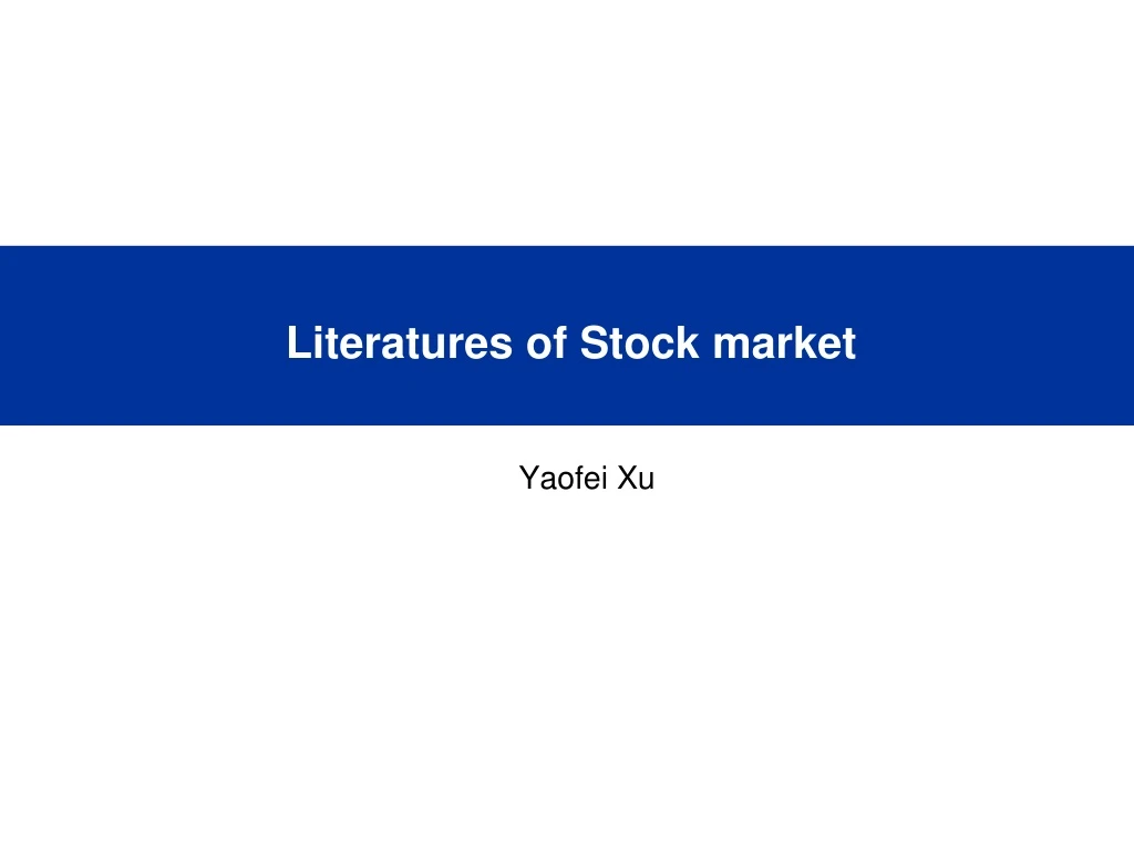 literatures of stock market