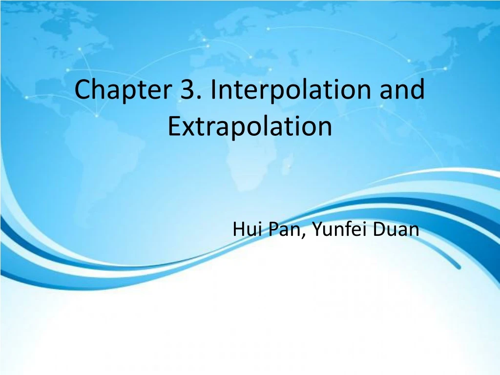 chapter 3 interpolation and extrapolation