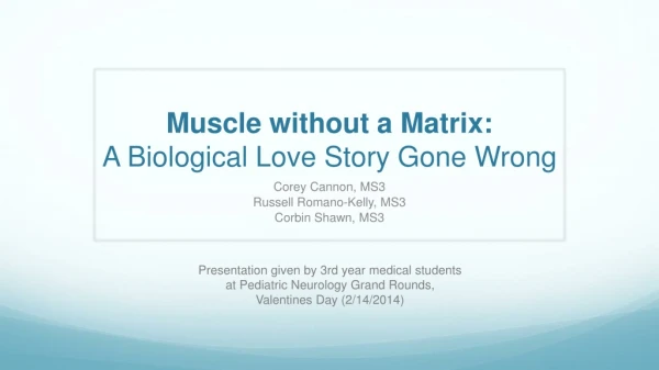 Muscle without a Matrix: A Biological Love Story Gone Wrong