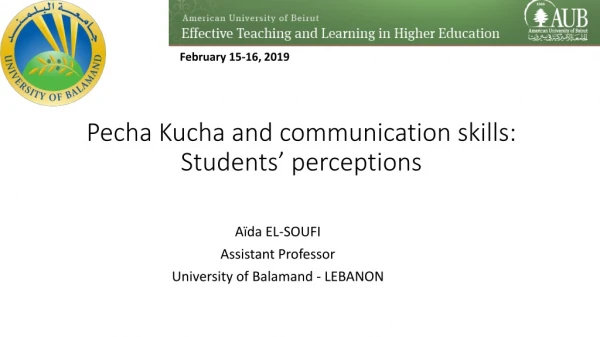 Pecha Kucha and communication skills: Students’ perceptions