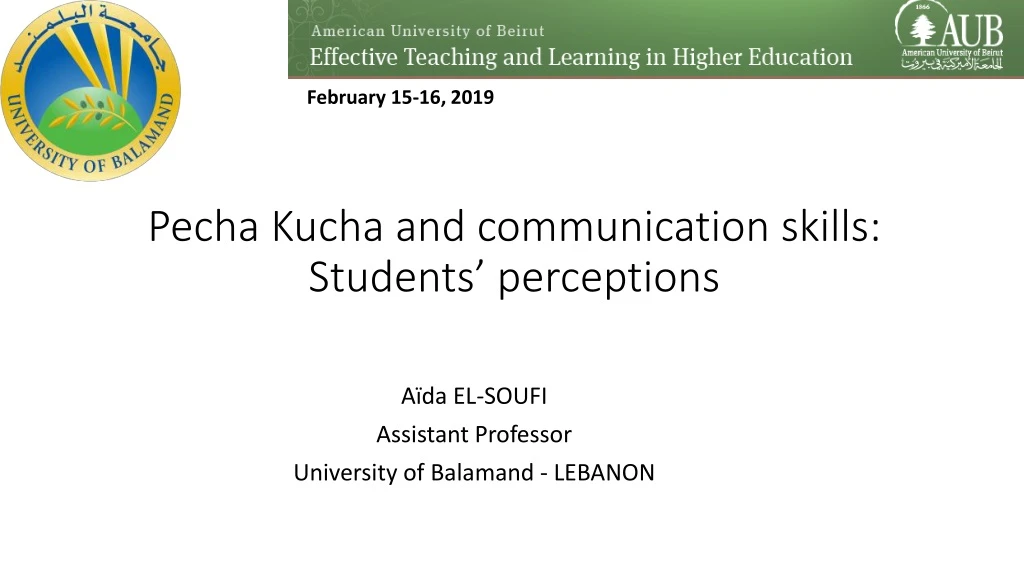 pecha kucha and communication skills students perceptions