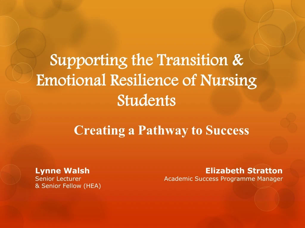 supporting the transition emotional resilience