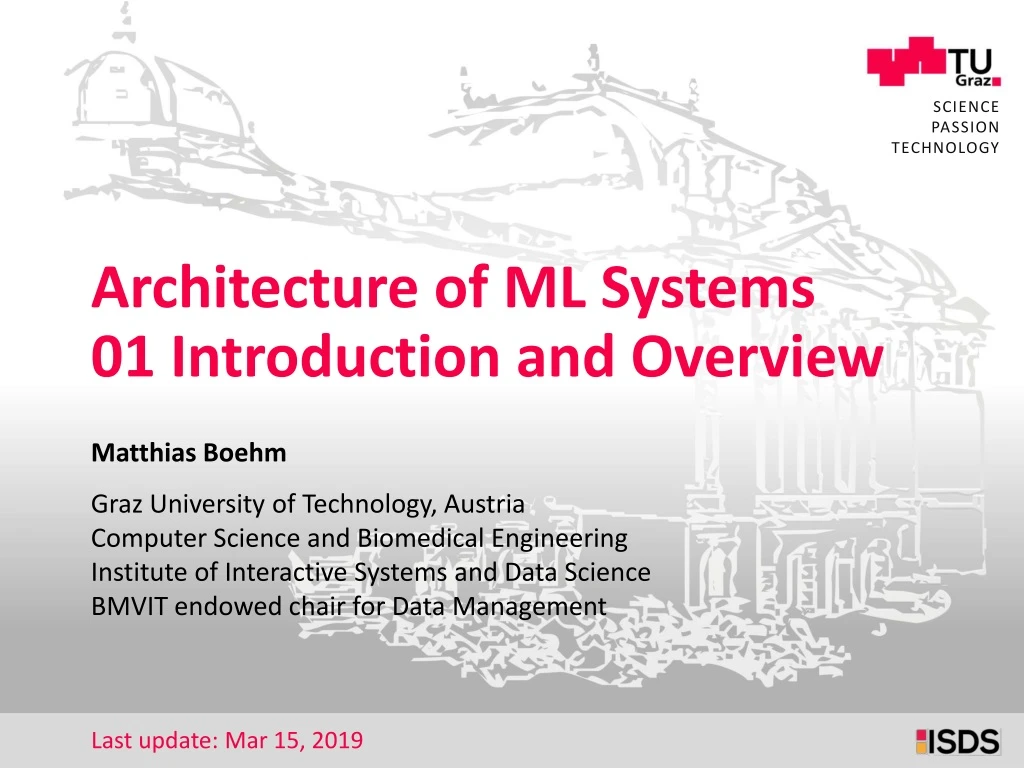 architecture of ml systems 01 introduction and overview