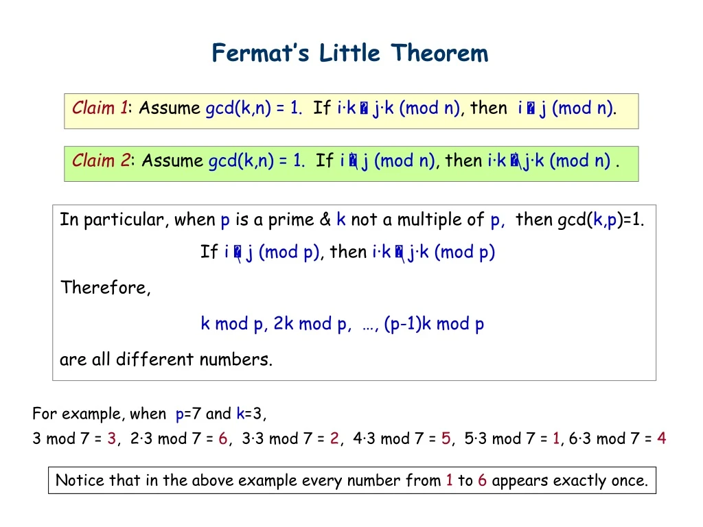 fermat s little theorem