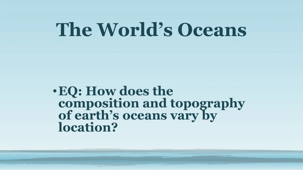 the world s oceans