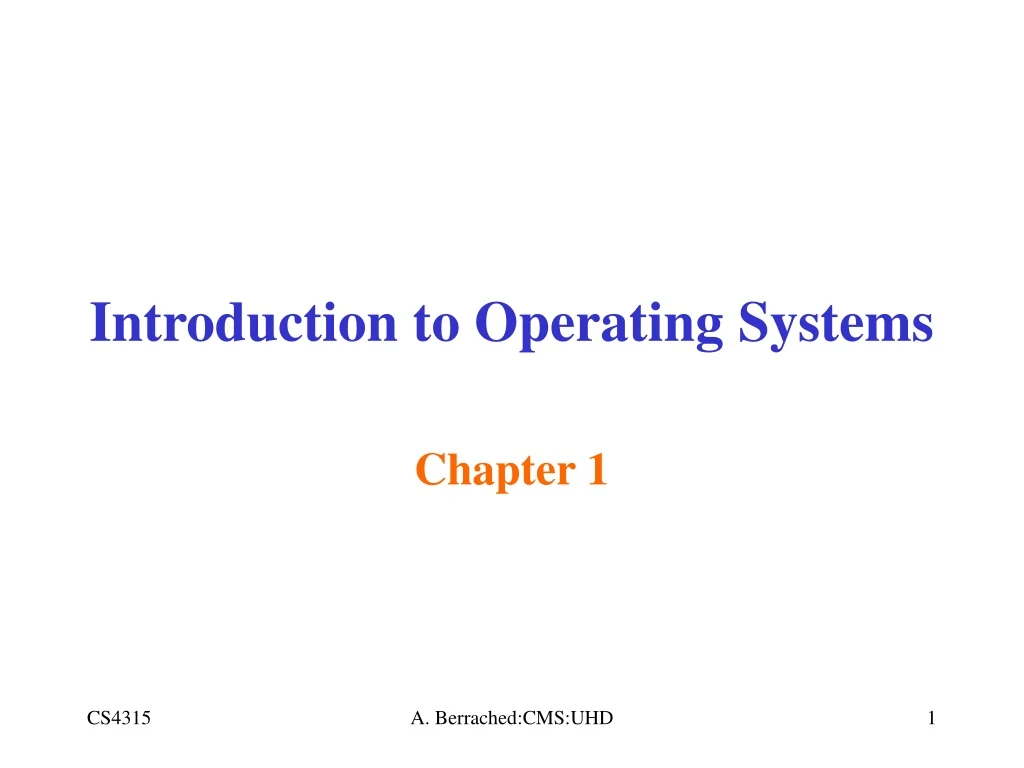 introduction to operating systems