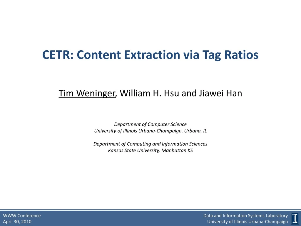 cetr content extraction via tag ratios