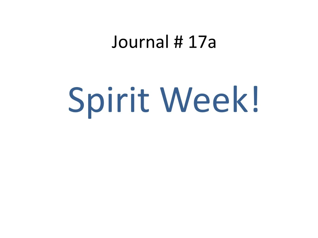 journal 17a