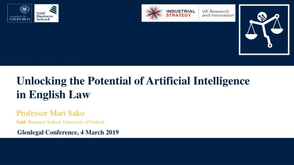 Unlocking the Potential of Artificial Intelligence in English Law