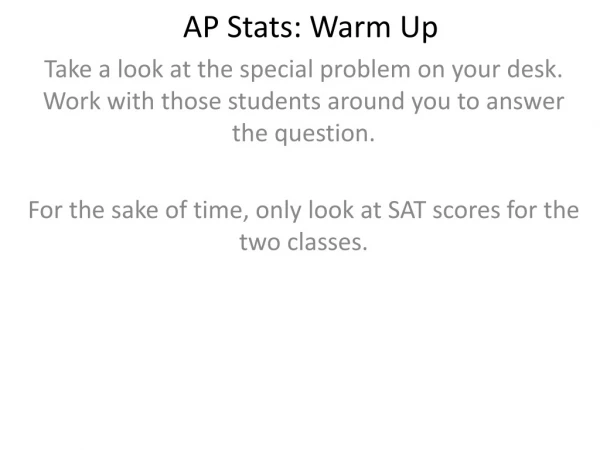 AP Stats: Warm Up