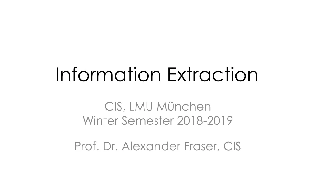 information extraction