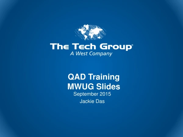 QAD Training MWUG Slides