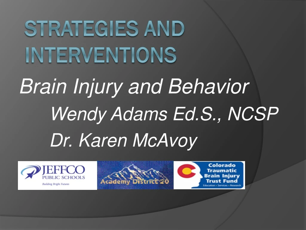 brain injury and behavior wendy adams ed s ncsp dr karen mcavoy
