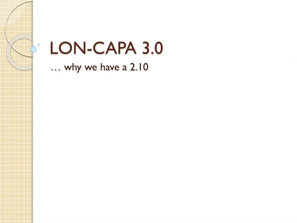 LON-CAPA 3.0
