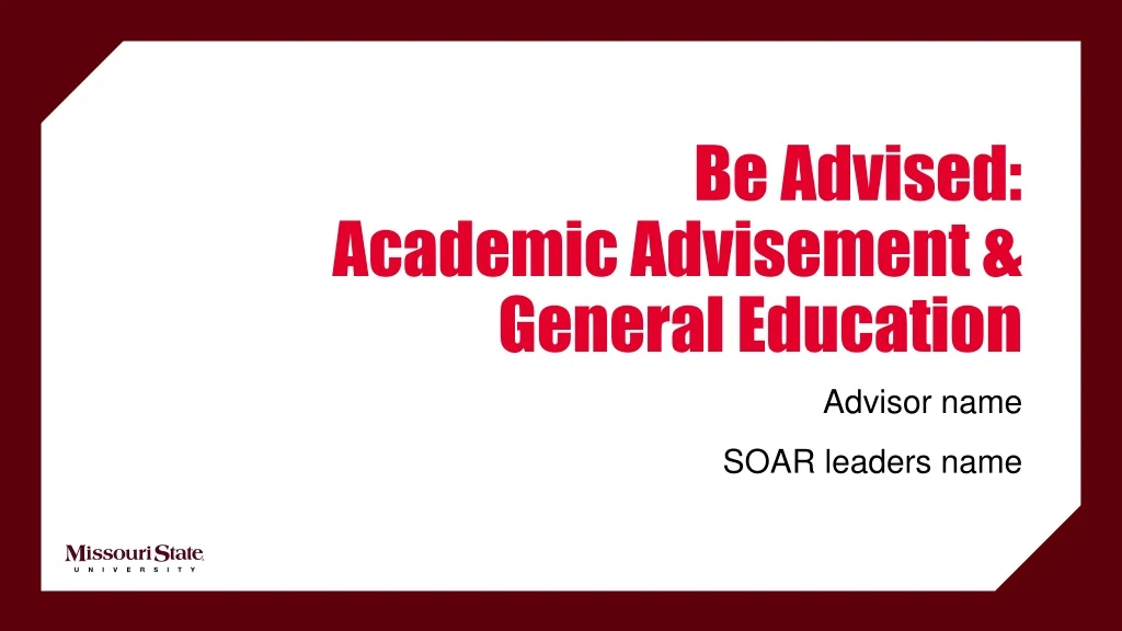 be advised academic advisement general education