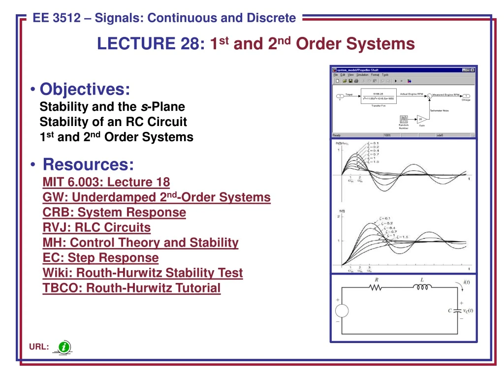 lecture 28 1 st and 2 nd order systems