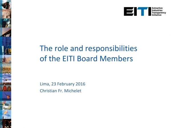 The role and responsibilities of the EITI Board Members