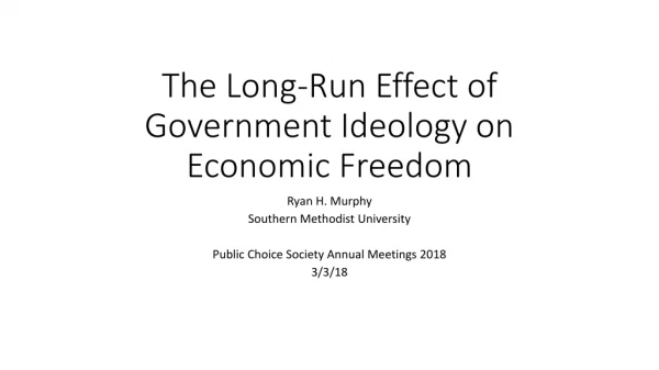The Long-Run Effect of Government Ideology on Economic Freedom