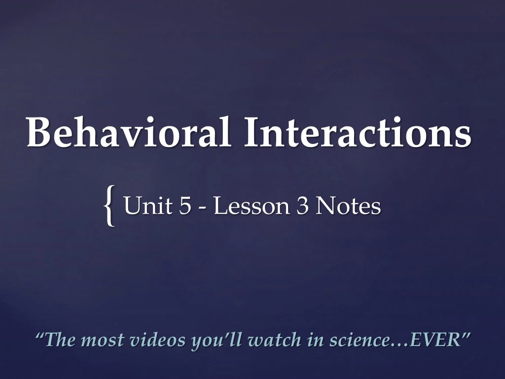 behavioral interactions