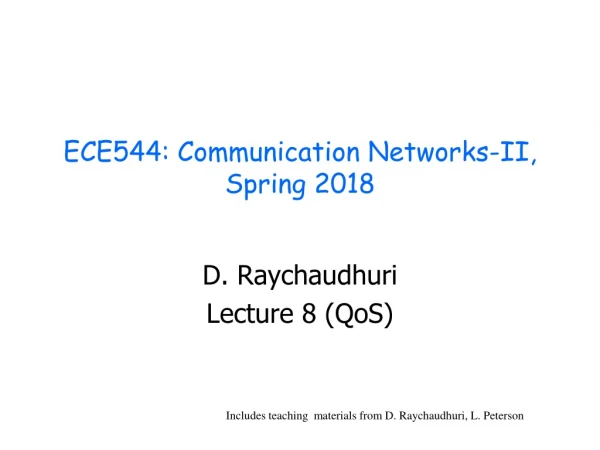 ECE544: Communication Networks-II, Spring 2018