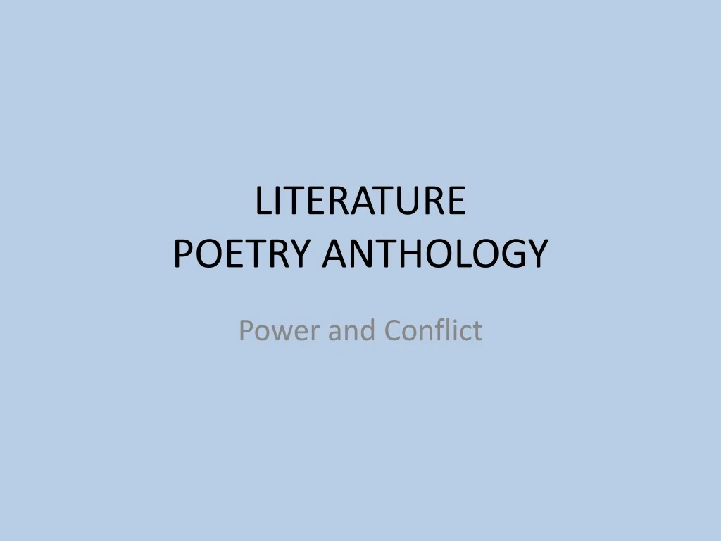 literature poetry anthology