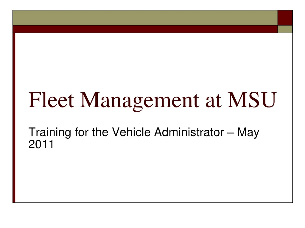 fleet management at msu