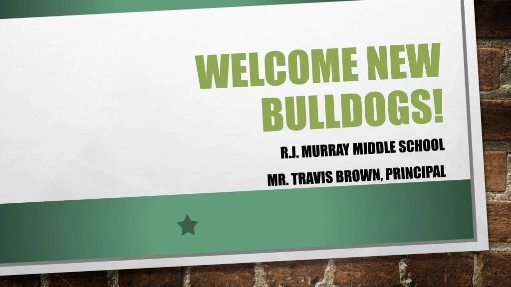 welcome new bulldogs