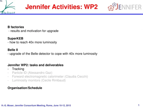Jennifer Activities: WP2