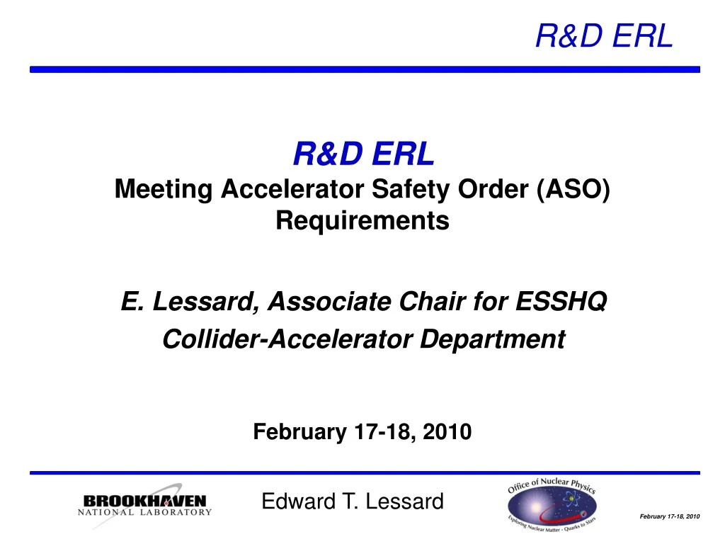 r d erl meeting accelerator safety order aso requirements