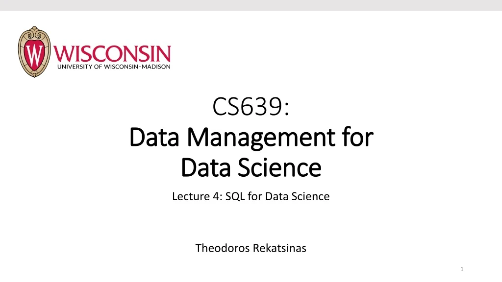 cs639 data management for data science