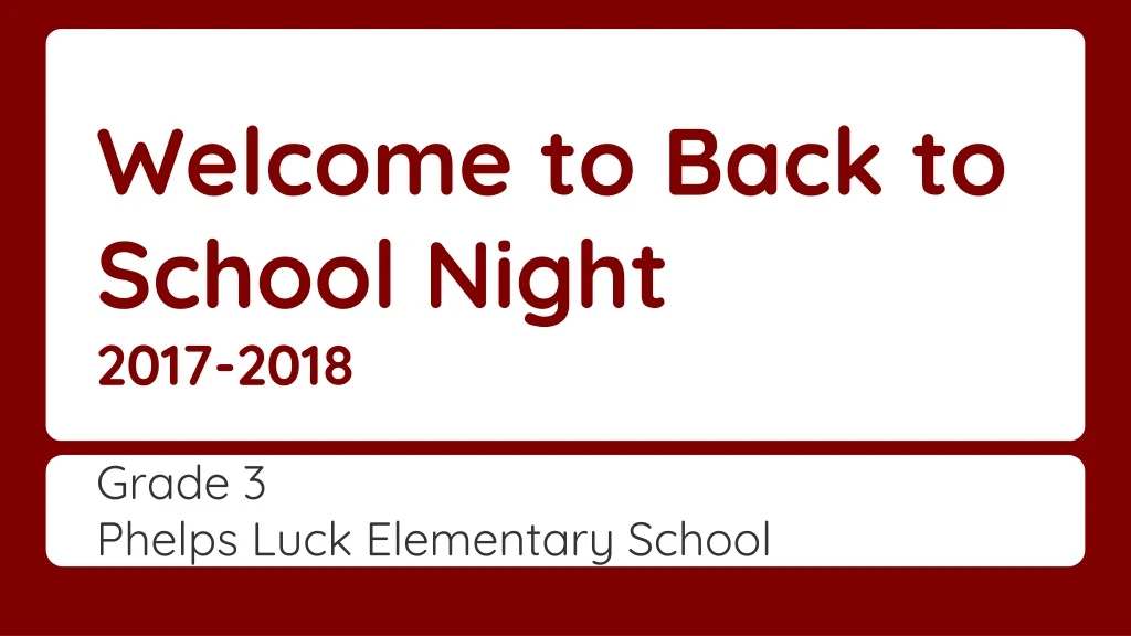 welcome to back to school night 2017 2018