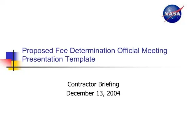 Proposed Fee Determination Official Meeting Presentation Template