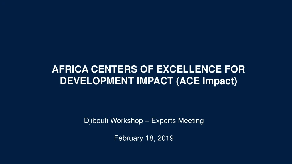 africa centers of excellence for development impact ace impact