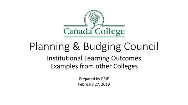 Planning &amp; Budging Council