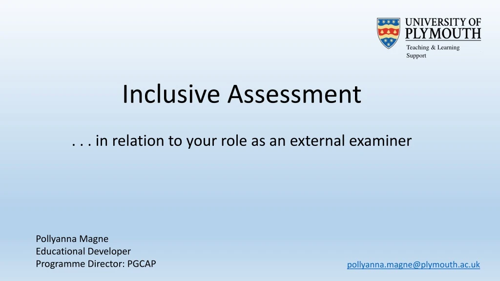 inclusive assessment in relation to your role