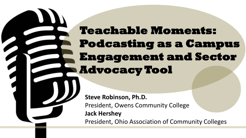 teachable moments podcasting as a campus engagement and sector advocacy tool